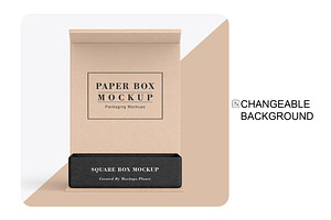 Kraft Paper Open Box Mockup