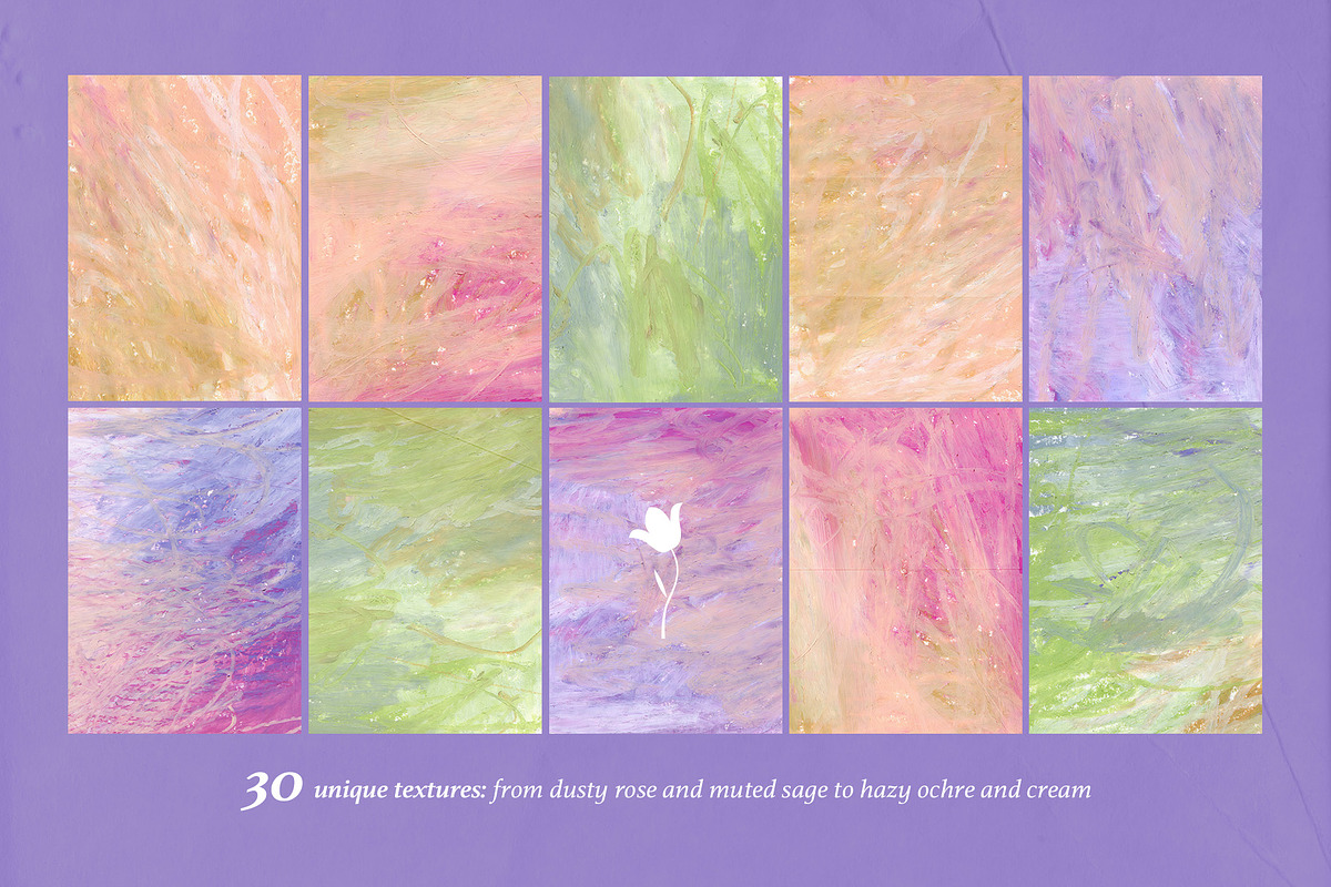 Chalk Pastel Botanical Textures, a Texture Illustration by Elena Pimonova (Photo 7 of 10)