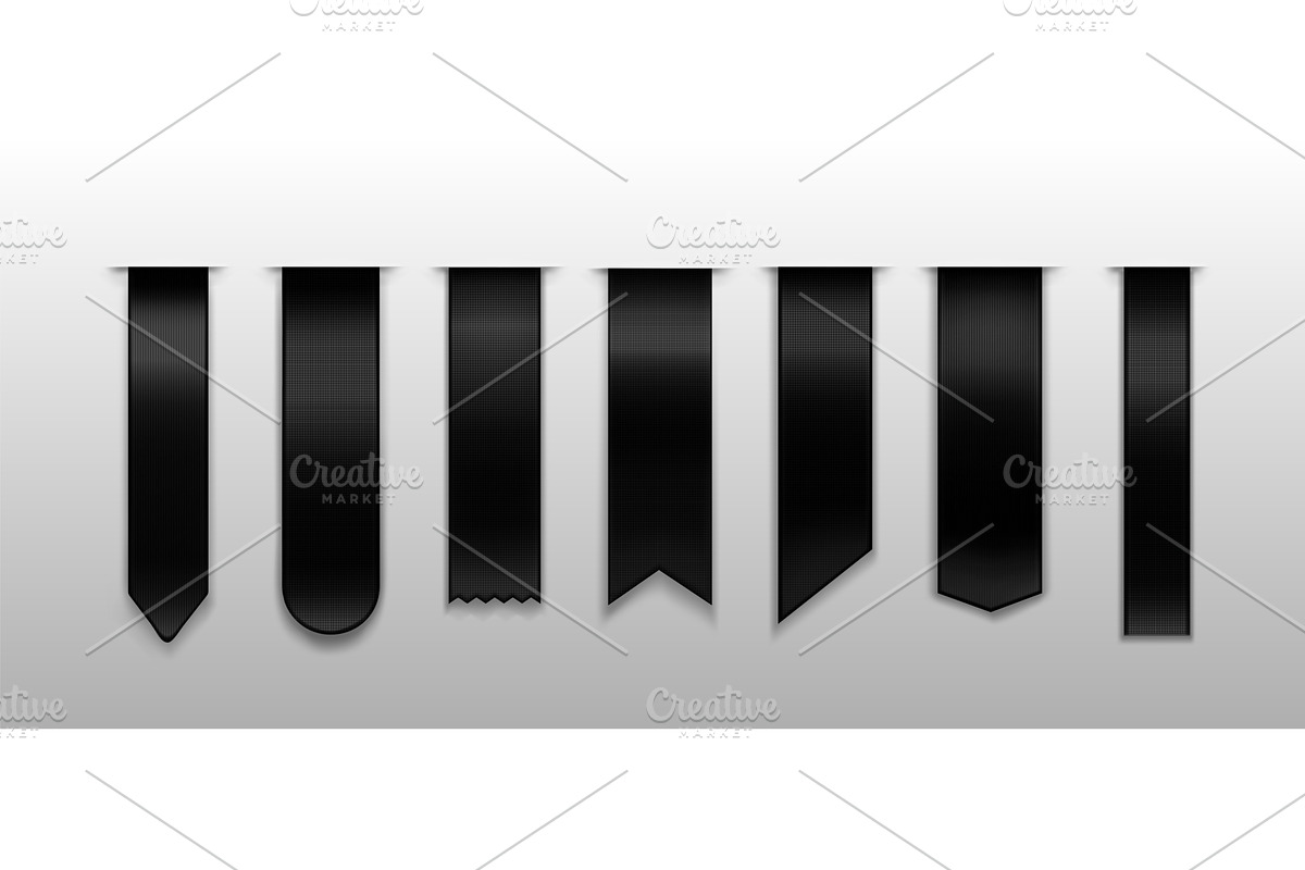 Black bookmarks, ribbon, banner 3d, an Object Graphic by art PVP - market
