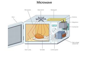 Microwave Oven Components structure, an Object Illustration by AlexArt