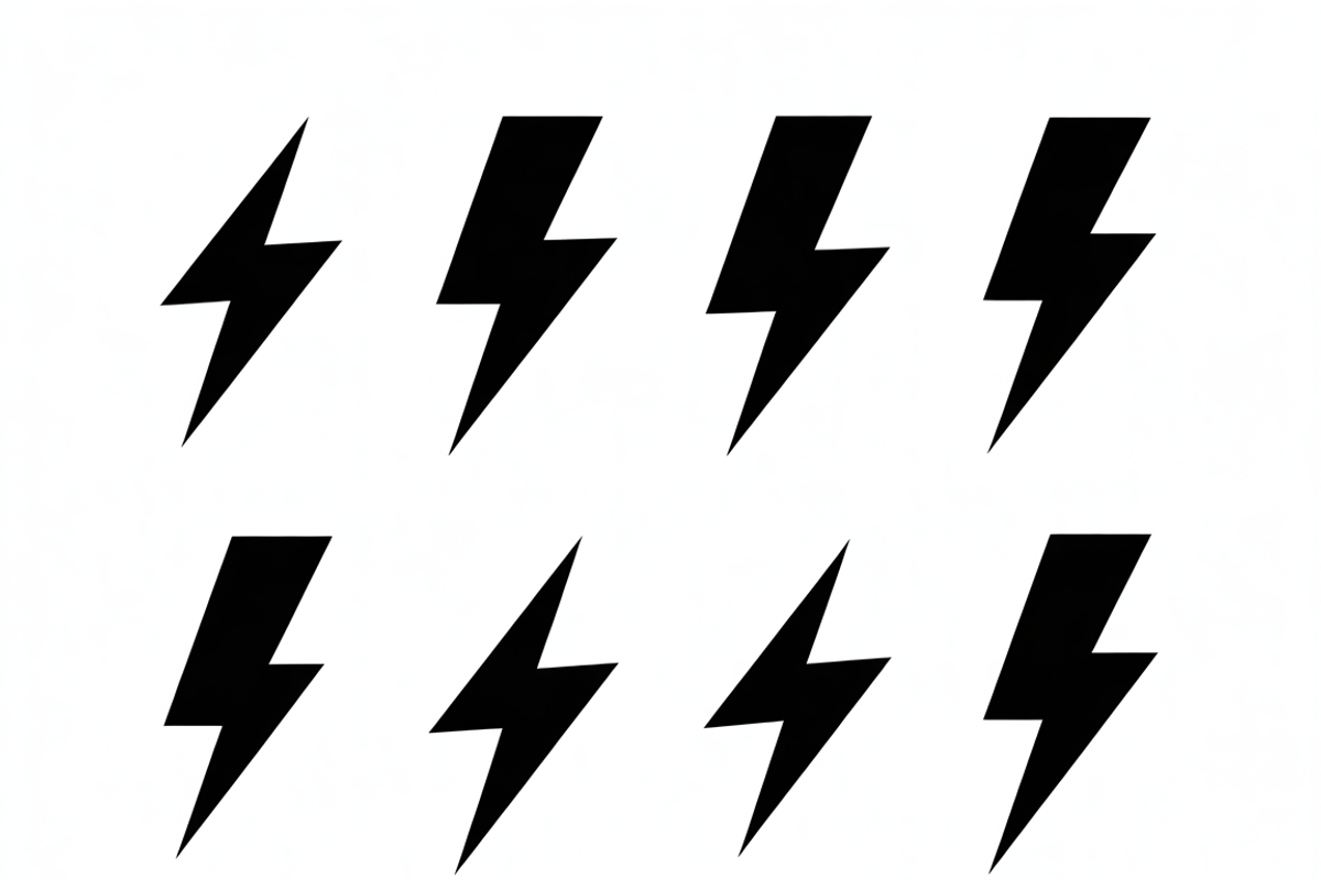 A bold set of lightning bolt icons, an Illustration by Amazin_art (Photo 13 of 13)