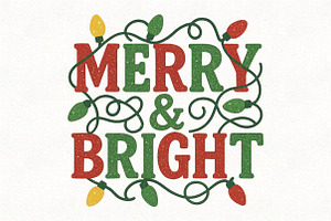 Merry and Bright PNG Christmas PNG, an Illustration by CraftArtStudio