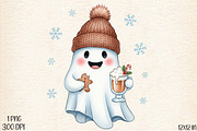 Cute Christmas Ghost PNG, an Illustration by Designworld (Thumbnail 1 of 5)