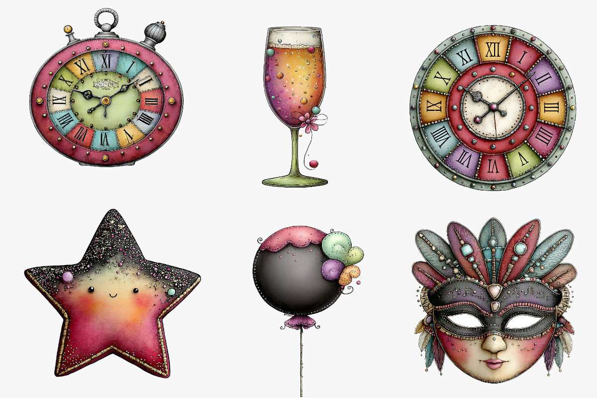 New year clip-art, an Illustration by CreationArt (Photo 3 of 5)