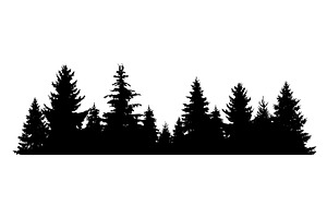 Fir trees silhouette, an Illustration by Things for designers