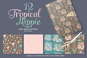 Tropical Hippie Seamless Pattern Set, a Pattern Graphic by Sketchbook Designs (Thumbnail 2 of 7)