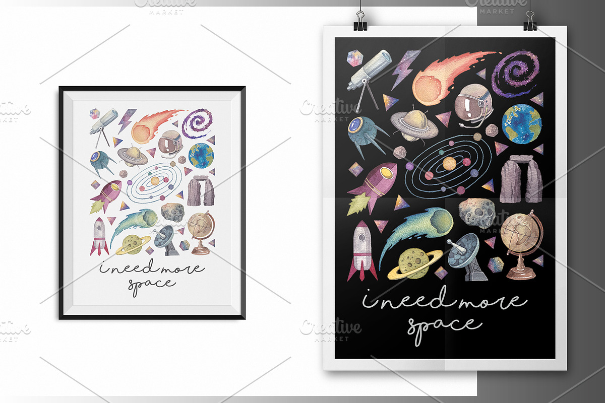 Astronomical (Watercolor Clip art), an Illustration by Soir Creative (Photo 3 of 5)