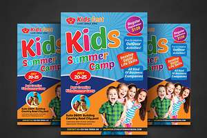 Kids Summer Camp Flyer, a Flyer Template by AfzaalGraphics