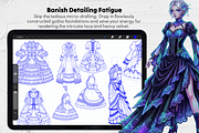 250 Dress Procreate Stamp Brushes, a Brush Add-On by Selentaori Studio (Thumbnail 6 of 12)