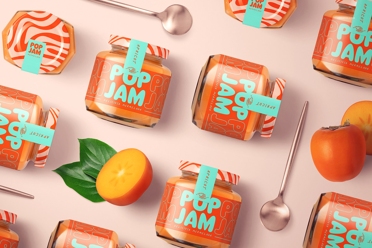 Persimmon Jam Jar Mockup Set, a Cups & Container Mockup by creatsy5 (Photo 10 of 12)