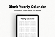Undated Yearly Calendar Printable, a Stationery Template by The Chaos Project (Thumbnail 1 of 10)