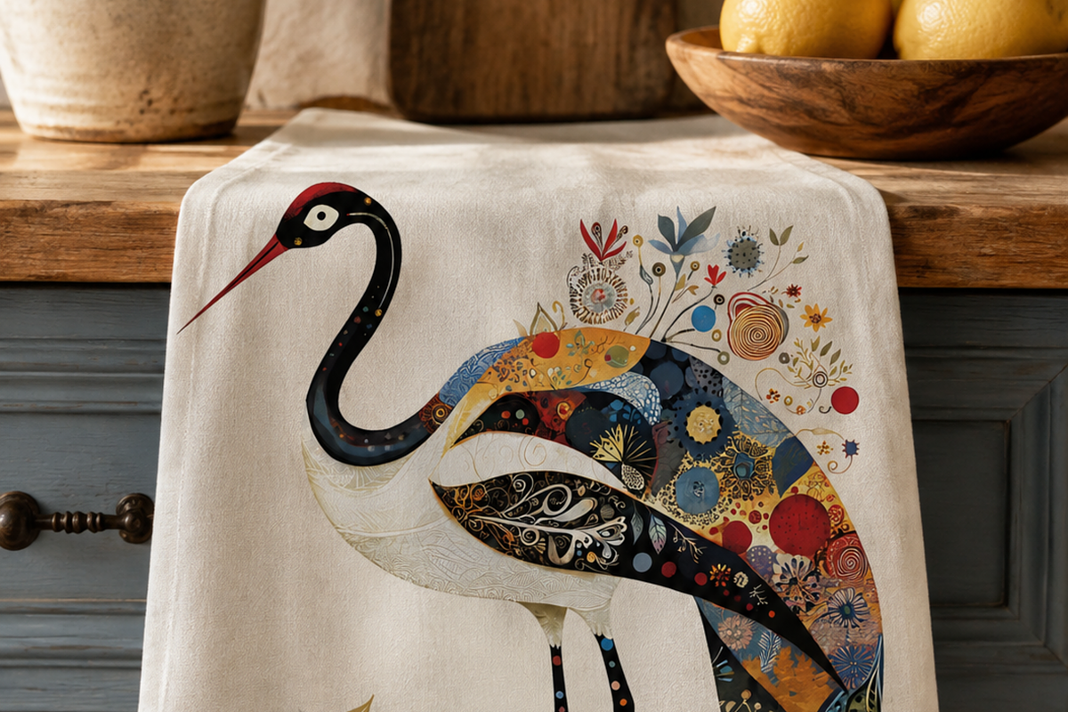 WHIMSICAL FOLK CRANE BIRD CLIPART, an Animal Illustration by Daring Digies (Photo 8 of 9)