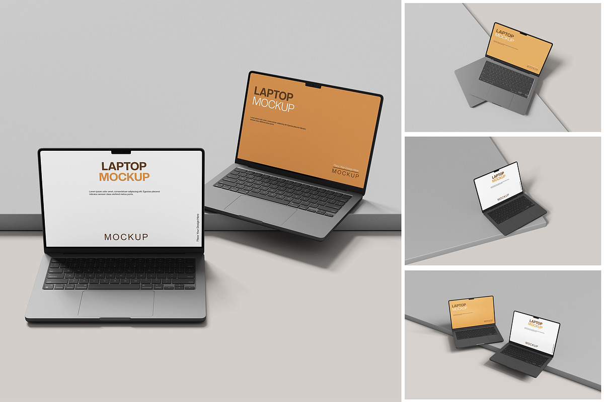Laptop Mockup, a Product Mockup by MrLetters (Photo 1 of 5)