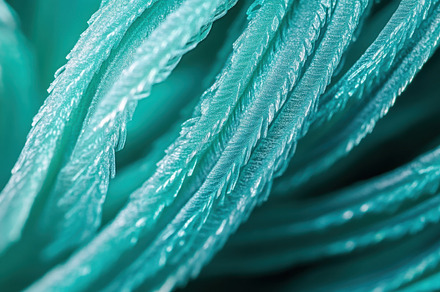 Details of turquoise textile fibers