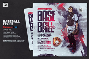 Baseball Match Flyer Template, a Flyer Template by Tarommir