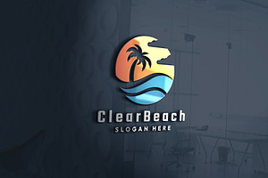 Clear Beach View Resort Logo, a Branding & Logo Template by Design_Planet