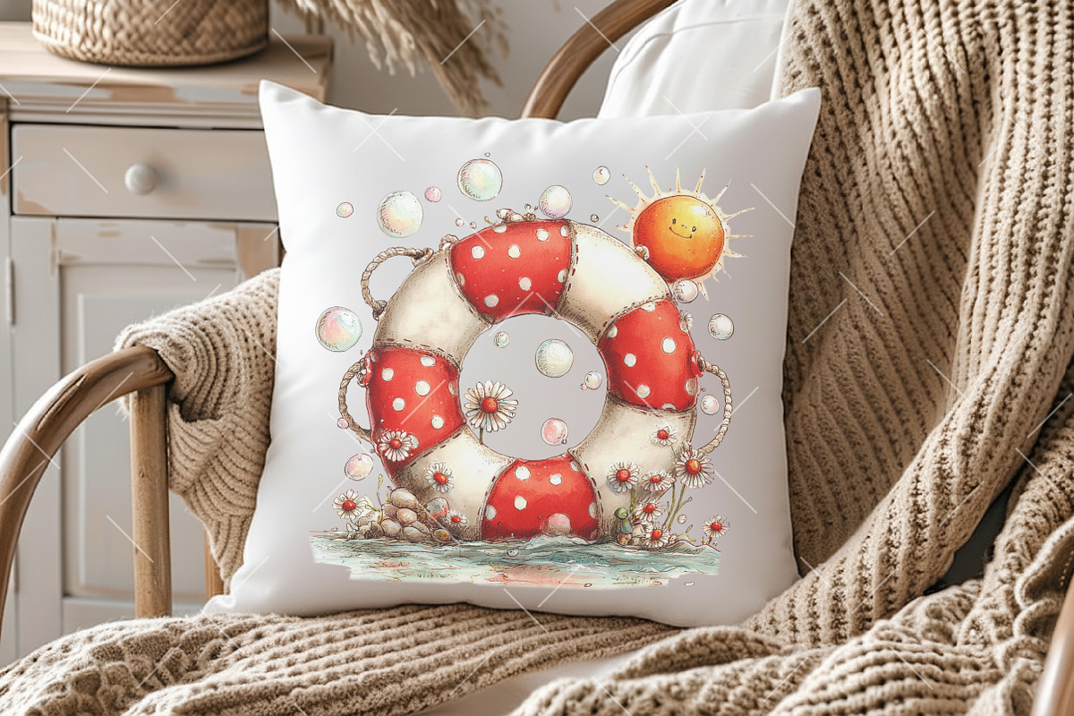 Whimsical Summer Lifebuoy Clipart, an Illustration by OK Design (Photo 4 of 6)