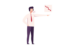 Rude Male Office Worker Character, a Person Illustration by TopVectors