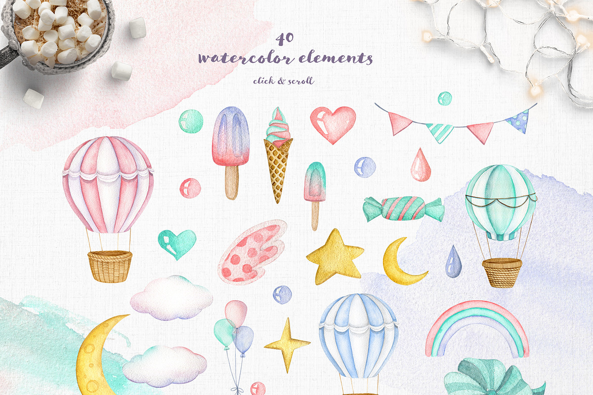 Unicorns. Watercolor set, an Animal Illustration by JuliaBadeeva (Photo 8 of 11)