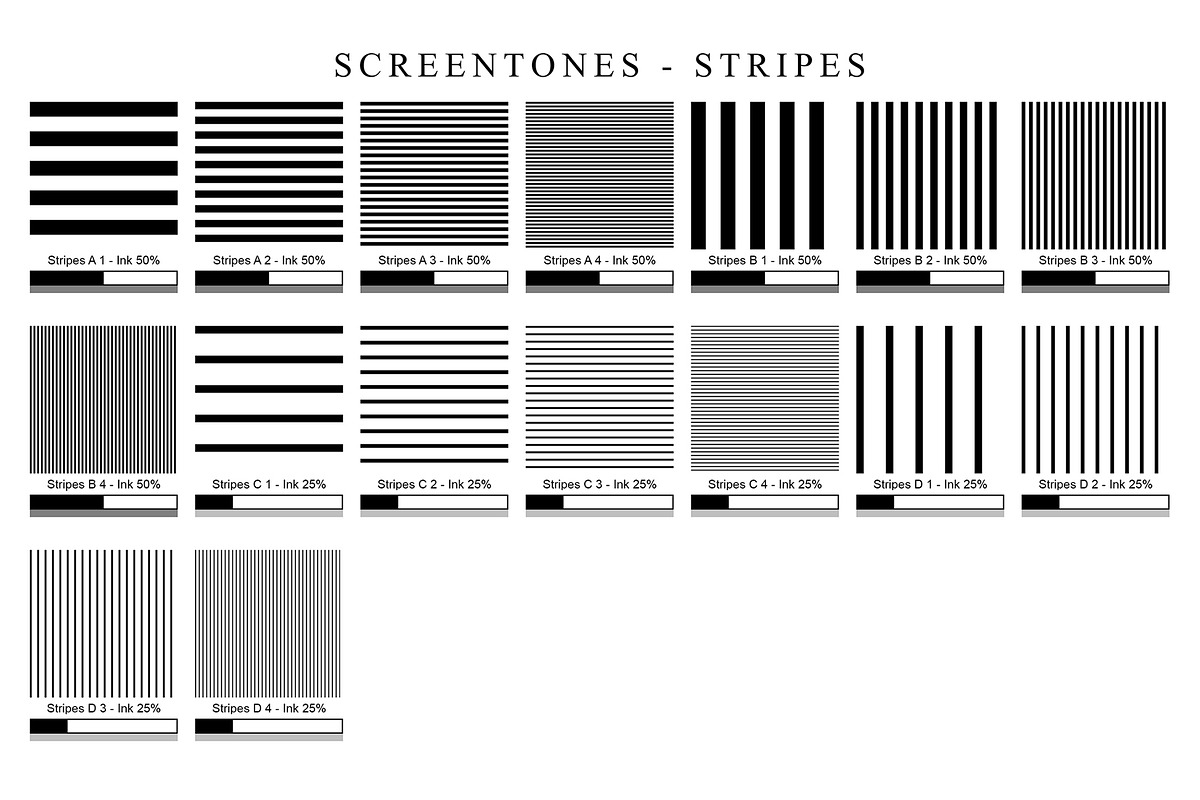 Screentones Collection 4 - Stripes, a Background Graphic by Honnum Graphic Art (Photo 7 of 9)