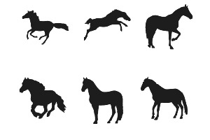 Horse Silhouettes Set 1 Procreate