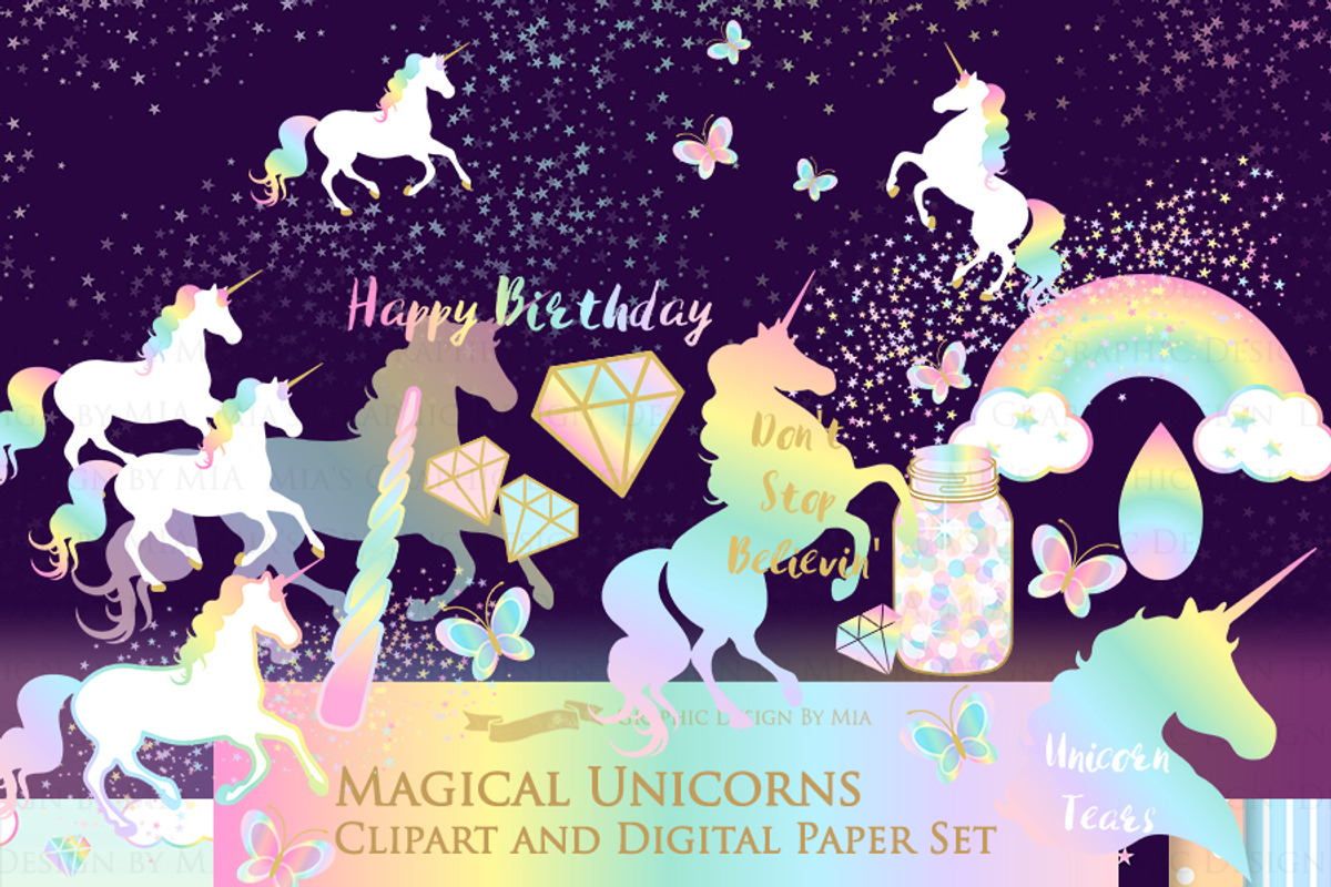 Magical Unicorns, Einhorn, Rainbow, an Illustration by Mia's Graphic Design (Photo 4 of 10)