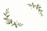Sage Greenery Watercolor Frame Set, an Illustration by hafijul (Thumbnail 3 of 10)