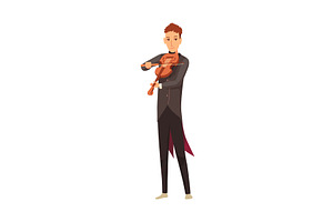 A man in a tuxedo skillfully plays a, an Illustration by the8monkey