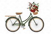Floral Christmas Wedding Bicycle, an Illustration by Amanda Ilkov (Thumbnail 3 of 5)
