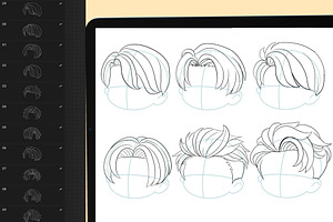 120 Procreate Hair Stamps Brushes