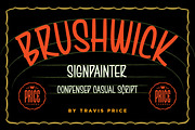 Brushwick | Casual Sign Painter Font, a Script Font by Price Foundry (Thumbnail 1 of 24)