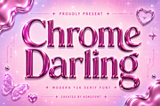 ChromeDarling - Modern Y2K SerifFont, a Serif Font by overlaytemplates (Thumbnail 1 of 5)