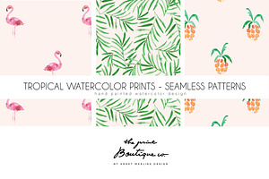 Tropical Watercolor Seamless Prints