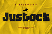 Justock Font - Black Slab, a Slab Serif Font by giemons™ (Thumbnail 1 of 9)