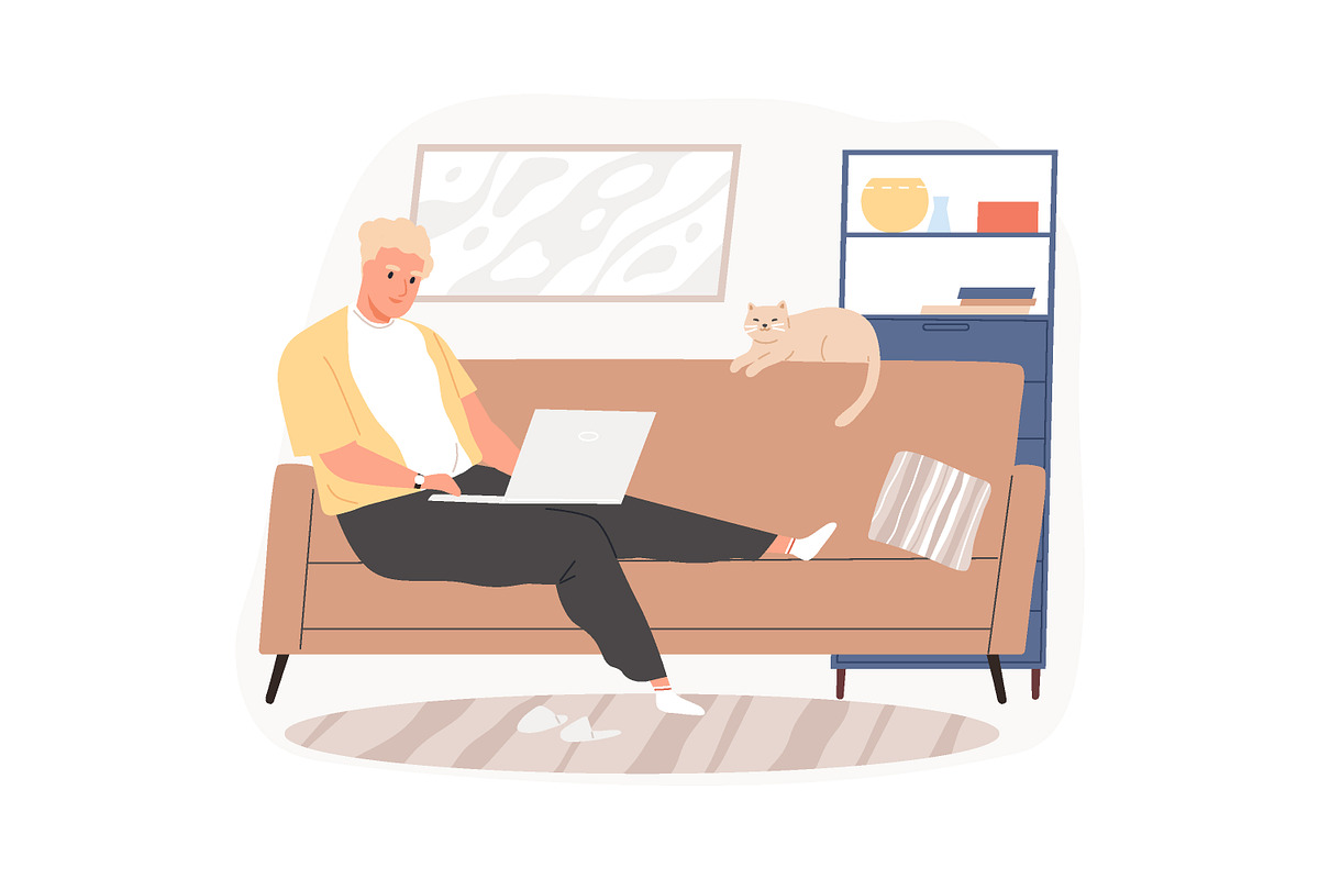 Remote and freelance relaxed work, a Person Illustration by Good Studio (Photo 3 of 10)