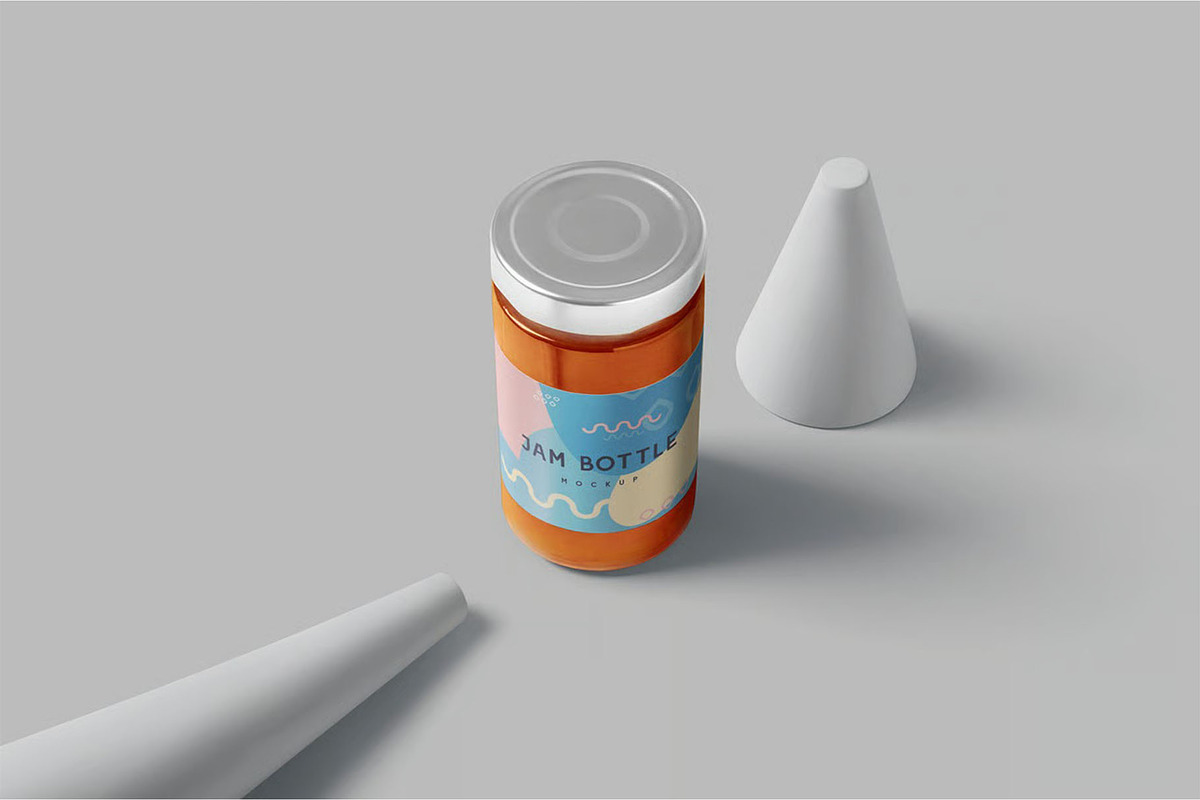 Glass Jam Bottle Mockups, a Product Mockup by megostudi0 (Photo 2 of 7)