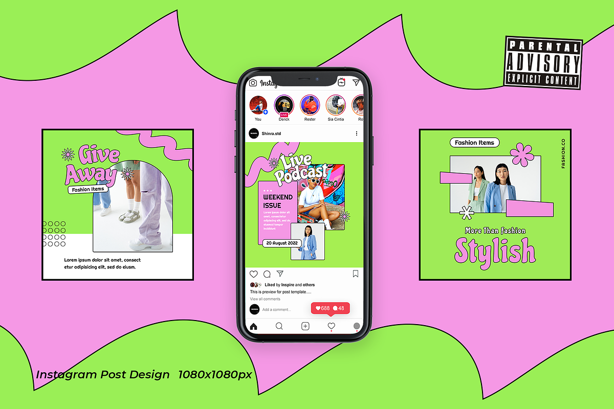 Noveau Y2K Instagram Template, a Social Media Template by Shinra Labs (Photo 3 of 6)