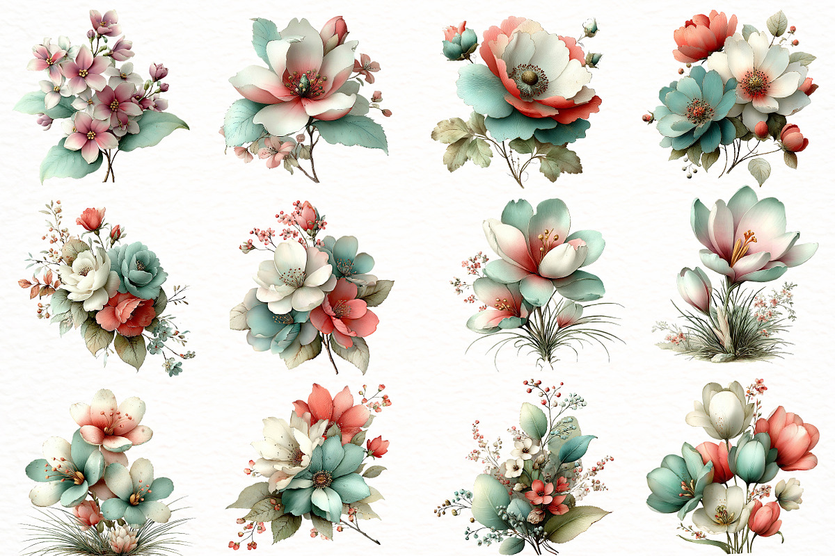 Whimsical Spring Flower Clipart, an Illustration by Designworld (Photo 3 of 8)