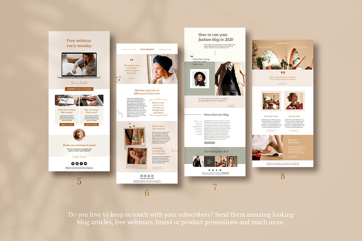 Newsletter / CANVA, PS, INDD / Kayla, an Email Template by Mirazz (Photo 6 of 13)