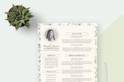 Floral Pattern CV-Resume Template *C, a Resume Template by Showy68 Template (Thumbnail 2 of 5)