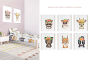 Watercolor Woodland Animals clipart, an Animal Illustration by SavinV (Thumbnail 5 of 6)
