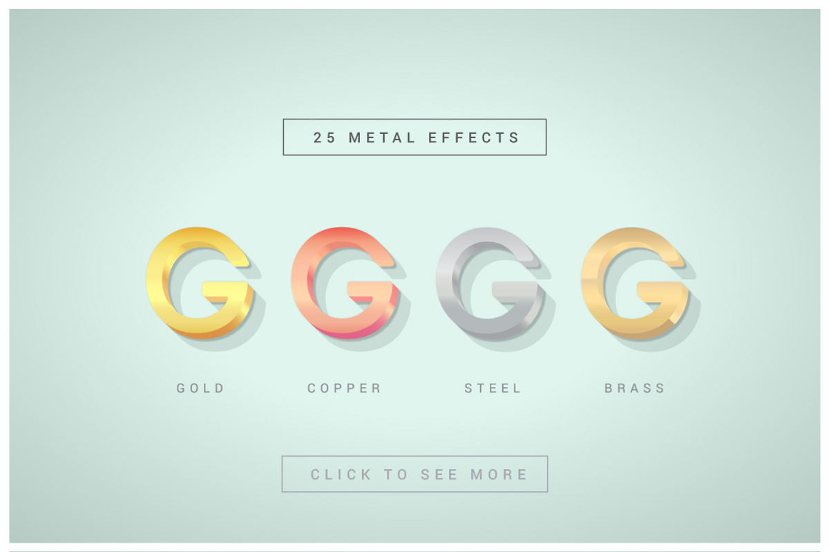 Instant Minimal Metal Effect for AI, a Layer Style Add-On by Vector Galore (Photo 5 of 6)