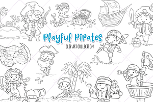 Playful Pirates Digital Stamps