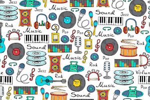 Pattern With Cartoon Music Symbols