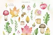 Watercolor fall clipart, an Object Graphic by OrangePeafowlArt (Thumbnail 2 of 13)