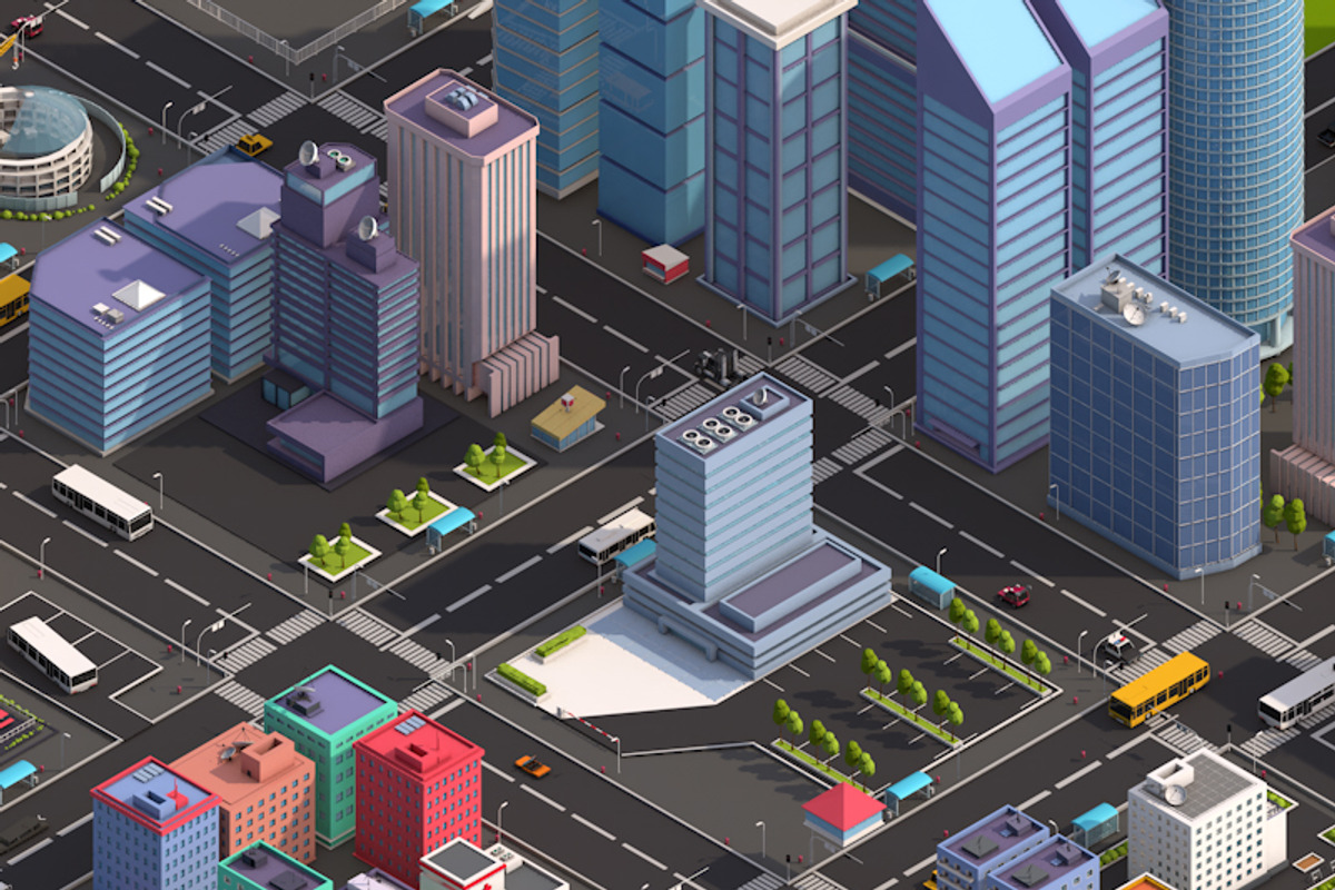 Low Poly Megapolis Premium Pack, an Architecture 3D Model by Anton Moek (Photo 2 of 14)