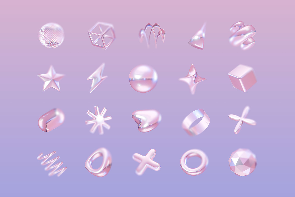 Metallic Holographic 3D Abstract, an Object Graphic by fakhroo (Photo 2 of 3)