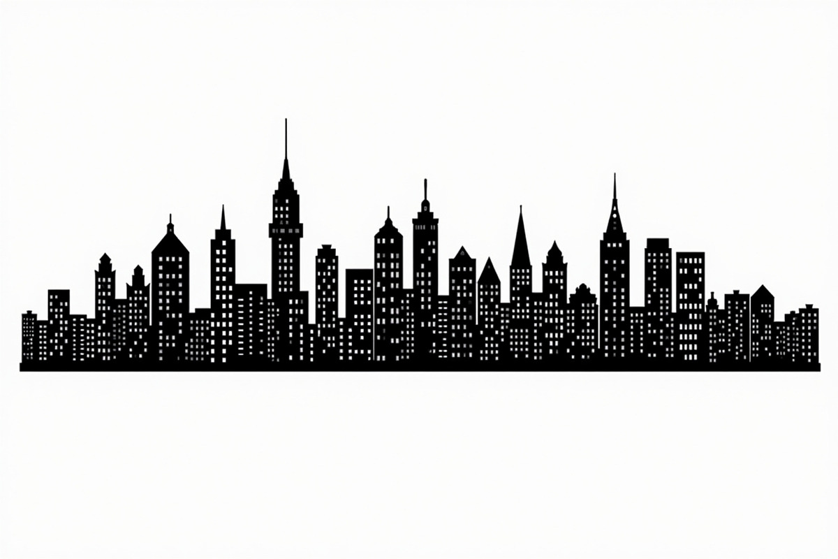 Modern City Skyline Silhouette Set, an Illustration by hafijul (Photo 6 of 7)