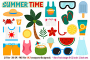Summer Time Digital Clip Art, an Object Graphic by Cozy Cat Design (Thumbnail 1 of 3)