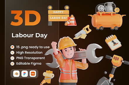 Labour Day 3D Illustration